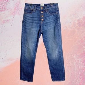 J Crew Straightaway Button Fly High-rise straight leg Jeans Size 28